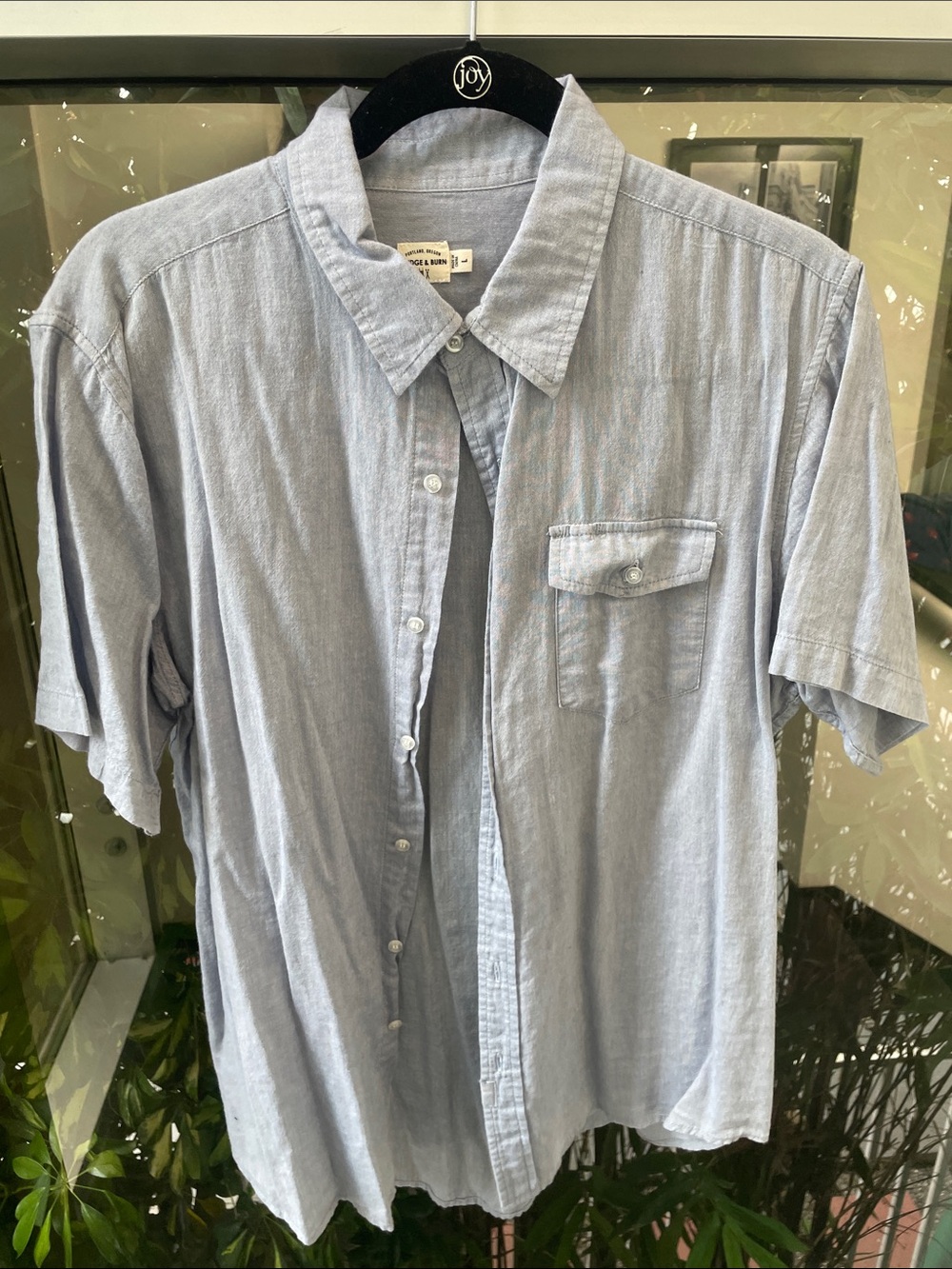 Light Weight  Blue Short-Sleeve Casual Button-Down Shirt - Bridge and Burn